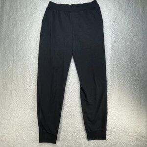 Sketchers Sweatpants Mens Medium Black Cotton Blend Elastic Waist Cuffs Pockets